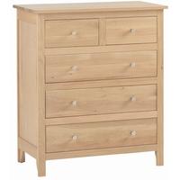 Clearance Corndell Nimbus Oak 2+3 Chest of Drawer - Satin with Metal Handle - C47841