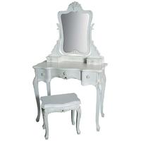 Clearance Rose Dressing Table with Mirror - 5 Drawers - 125