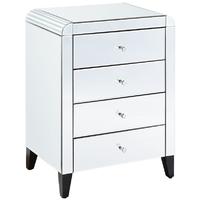 Clear Mirrored Chest of Drawer - 4 Drawer