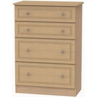 Clearance Pembroke Light Oak Chest of Drawer - 4 Drawer Deep - G351