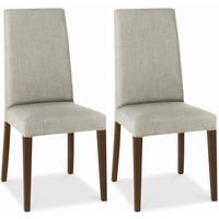 Clearance Bentley Designs Miles Walnut Dining Chair - Linen Taper Back (Pair) - G298