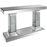 clear mirrored console table