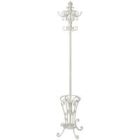 Clearance Hill Interiors Iron Hat Coat and Umbrella Stand in Antiqued White Finish