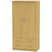 Clearance Avon Beech Wardrobe - 3ft with 2 Drawer - G414