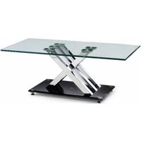 clearance julian bowen x frame glass top coffee table c49971