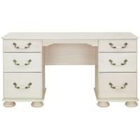 clearance kingstown signature washed cream dressing table double pedes ...