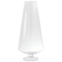 Clear Glass Large Cone Stemmed Vase