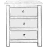 Classic Mirrored 3 Drawer Chest with New Crystal Handles