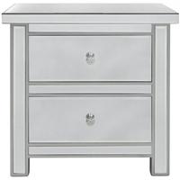 Classic Mirrored 2 Drawer Chest with Crystal Handles