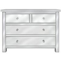 Classic Mirrored 1 Drawer 1 Door Cabinet with Crystal Handles