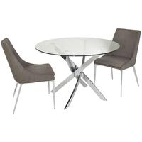 Cluster Small Circular Dining Table with 2 Chairs