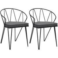 Classic Black Dining Chair with Seat Pad (Pair)