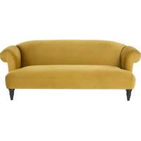 claudia 3 seater sofa antique gold velvet