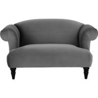 Claudia Loveseat, Pewter Grey Velvet