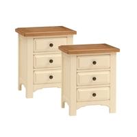 Clermont Shabby Chic Pair Bedside Cabinets