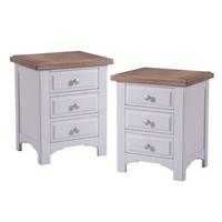 clermont grey painted set of 2 bedsides