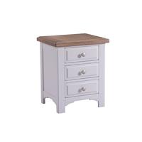 clermont grey painted 3 drawer bedside