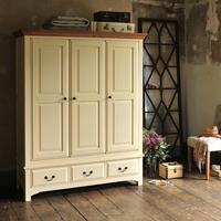 Clermont Shabby Chic Triple Wardrobe