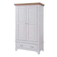 clermont grey painted double wardrobe with drawer