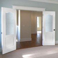 Classic Grained Pvc Door Pair, Toughened Safety Glass