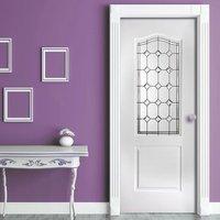 Classic Grained Pvc Door - Diamond Sparkle Style Toughened Glass