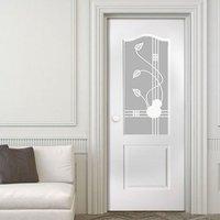 Classic Grained Pvc Door - Sandblast MacIntosh Style Toughened Glass