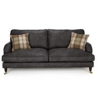 classic nevada 3 seater fabric sofa charcoal