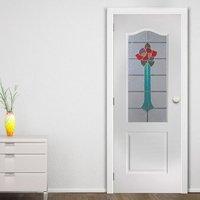 Classic Grained Pvc Door - Rose Sash Glass