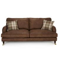 classic nevada 3 seater fabric sofa chocolate