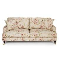 classic chatsworth 3 seater fabric sofa coral