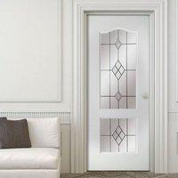 classic grained pvc door 2 starburst style toughened glass