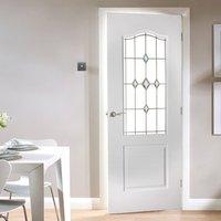 Classic Grained Pvc Door - Galaxy Style Toughened Glass