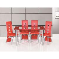 Club Glass Dining Table Large In Red And Clear