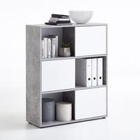 Cleator Shelving Unit In White High Gloss And Light Atelier