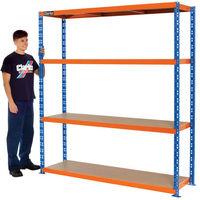 clarke clarke csr455050bo heavy duty boltless shelving blue orange