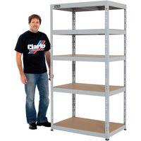 clarke clarke csl526560lg heavy duty boltless shelving grey