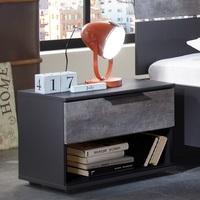 clovis bedside cabinet in lave front carcase and concrete insert