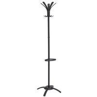 CLEO 10 HOOK COAT & UMBRELLA STAND - BLACK