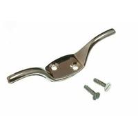 Cleat Hook Curtain Blind Tie Back Chrome 75MM with Screws ( pack 40 )