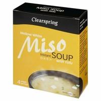 Clearspring Organic White Miso Instant Soup with Tofu (4 per pack - 40g) - Pack of 2
