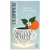 clipper teas organic white tea with orange 26 bags case of 6