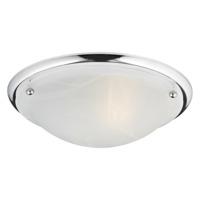 Classic IP44 Polished Chrome & Alabaster Glass Flush Bathroom Ceiling Light