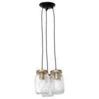 CLUSTER OF THREE VINTAGE HANGING JAR LIGHTS