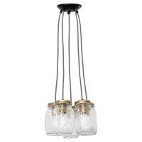 CLUSTER OF FIVE VINTAGE HANGING JAR LIGHTS