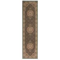 Classic Traditional Green Living Room Rug - Fortuna 60x230