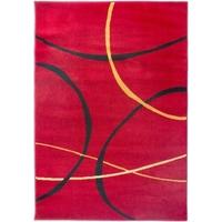 classic red geometric rug element 160x220