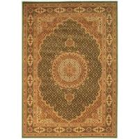 Classic Traditional Green Living Room Rug - Fortuna 120x170
