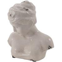 Classic Ceramic Ivory Cream Head Bust Elegant Roman Style Lady Sculpture Statue