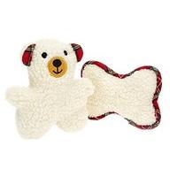 Classic Softy Bear & Bone Toy (Pack of 6)