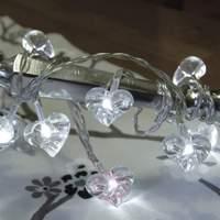 Clear LED string lights Small Hearts 10-piece